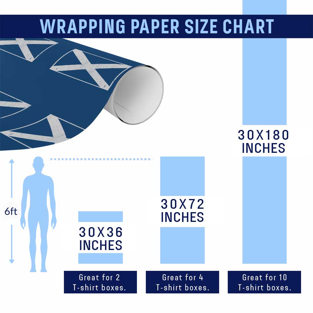 Scotland Flag Saltire Wrapping Paper Roll SCOT Scottish Independence Pride