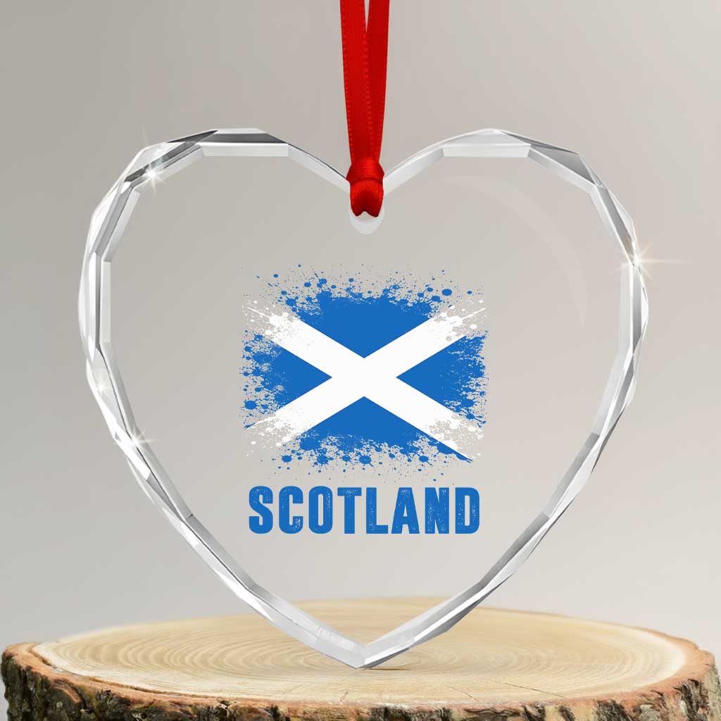 Scotland Heart Crystal Glass Ornament Retro Vintage Watercolors Sport Scottish Flag SCOT