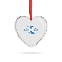 Scotland Map Saltire Flag Scottish Heritage Heart Crystal Glass Ornament Vintage Country Pride