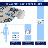 Scotland Messy Bun Hair Saltire Flag Ribbon Bow Wrapping Paper Roll Scottish Pride for Girls Women