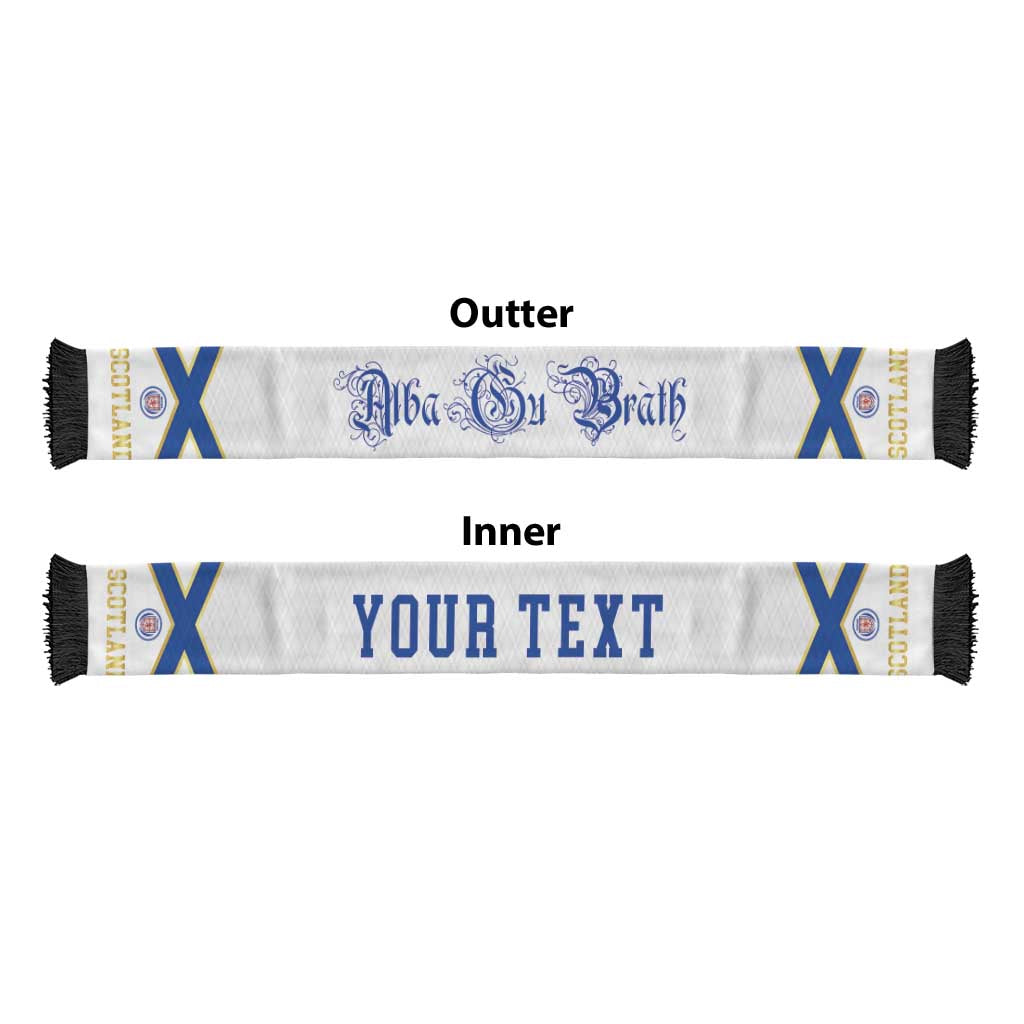 Scotland National Football Personalized Soccer Scarf Flag-Inspired White Tartan Version