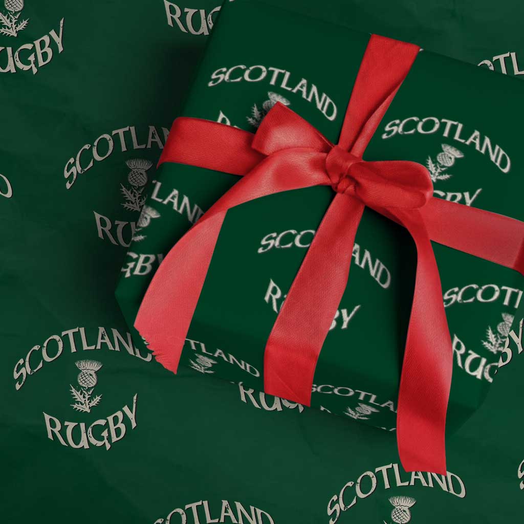 Scotland Rugby Distressed Vintage Traditional Thistle Wrapping Paper Roll Sports Fan Game Day