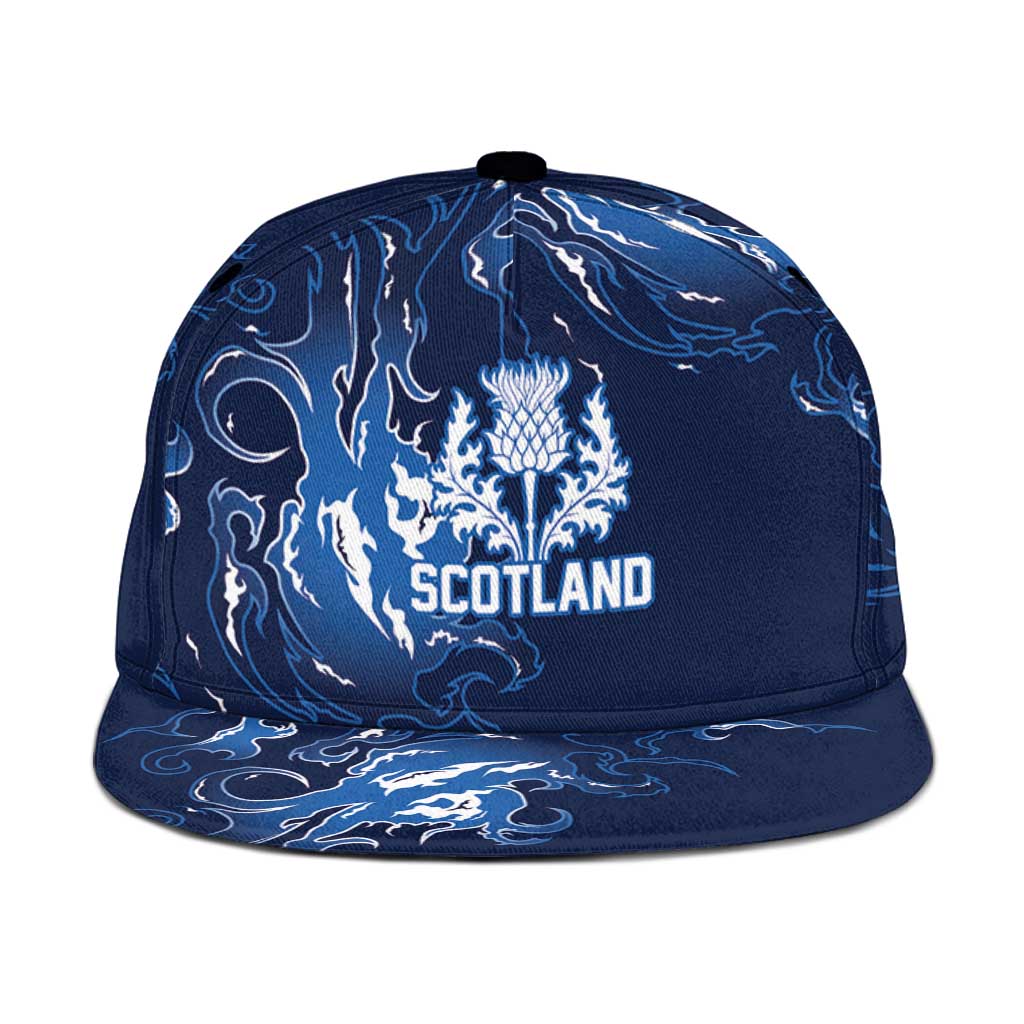 Scotland Rugby Pride Snapback Cap Thistle Flame Fire Style