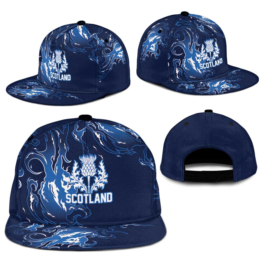 Scotland Rugby Pride Snapback Cap Thistle Flame Fire Style