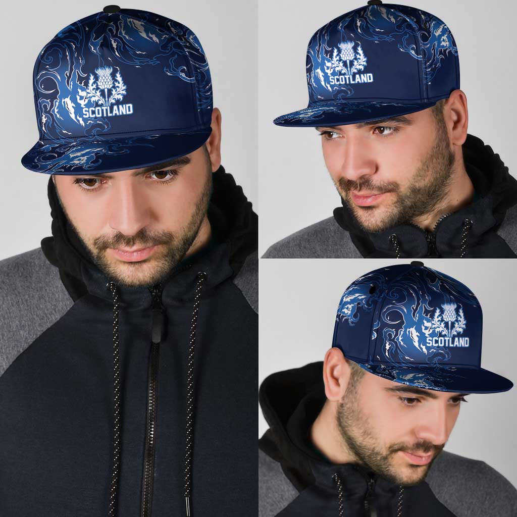 Scotland Rugby Pride Snapback Cap Thistle Flame Fire Style