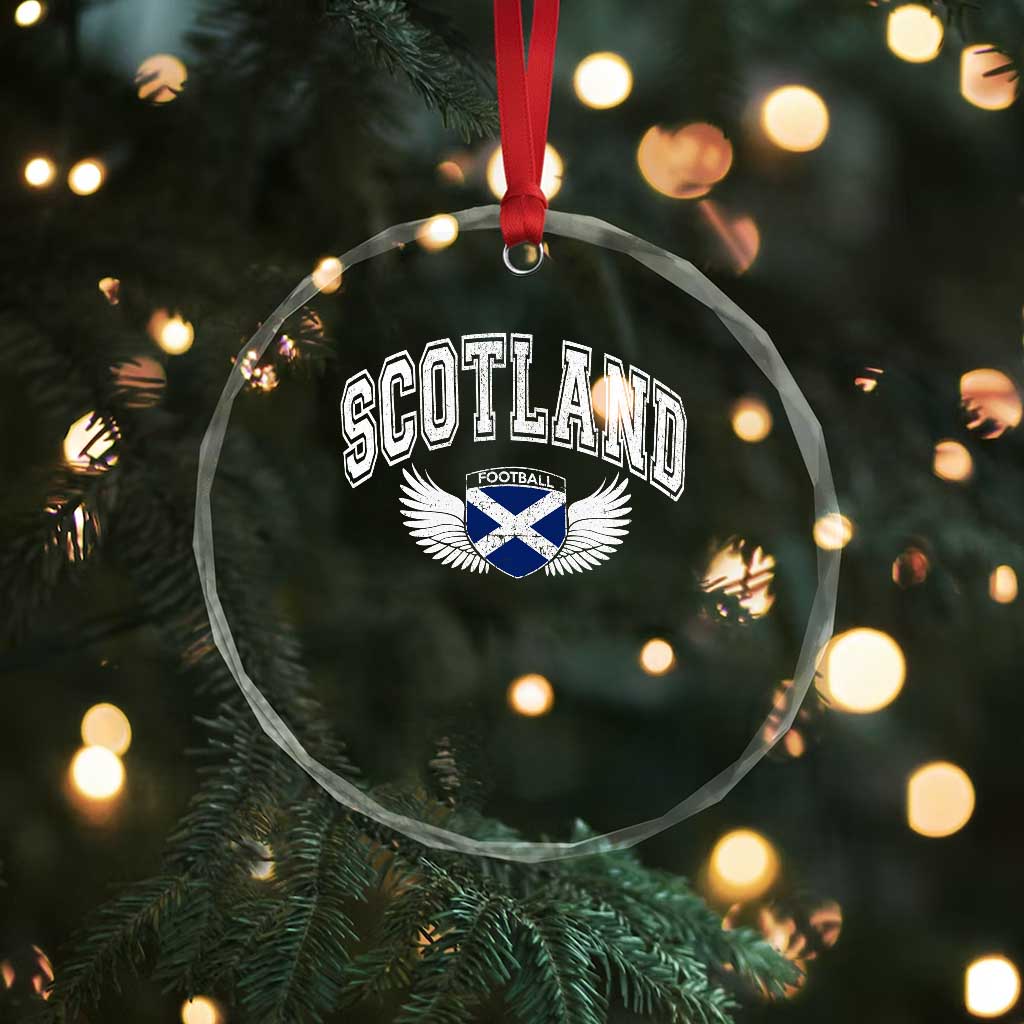 Scotland Soccer Crystal Glass Ornament Retro Vintage Scottish Flag Football Fan