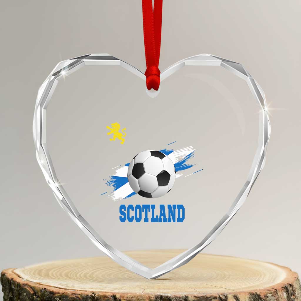 Scotland Soccer Flag Heart Crystal Glass Ornament Scottish Football Fans Pride - Wonder Print Shop