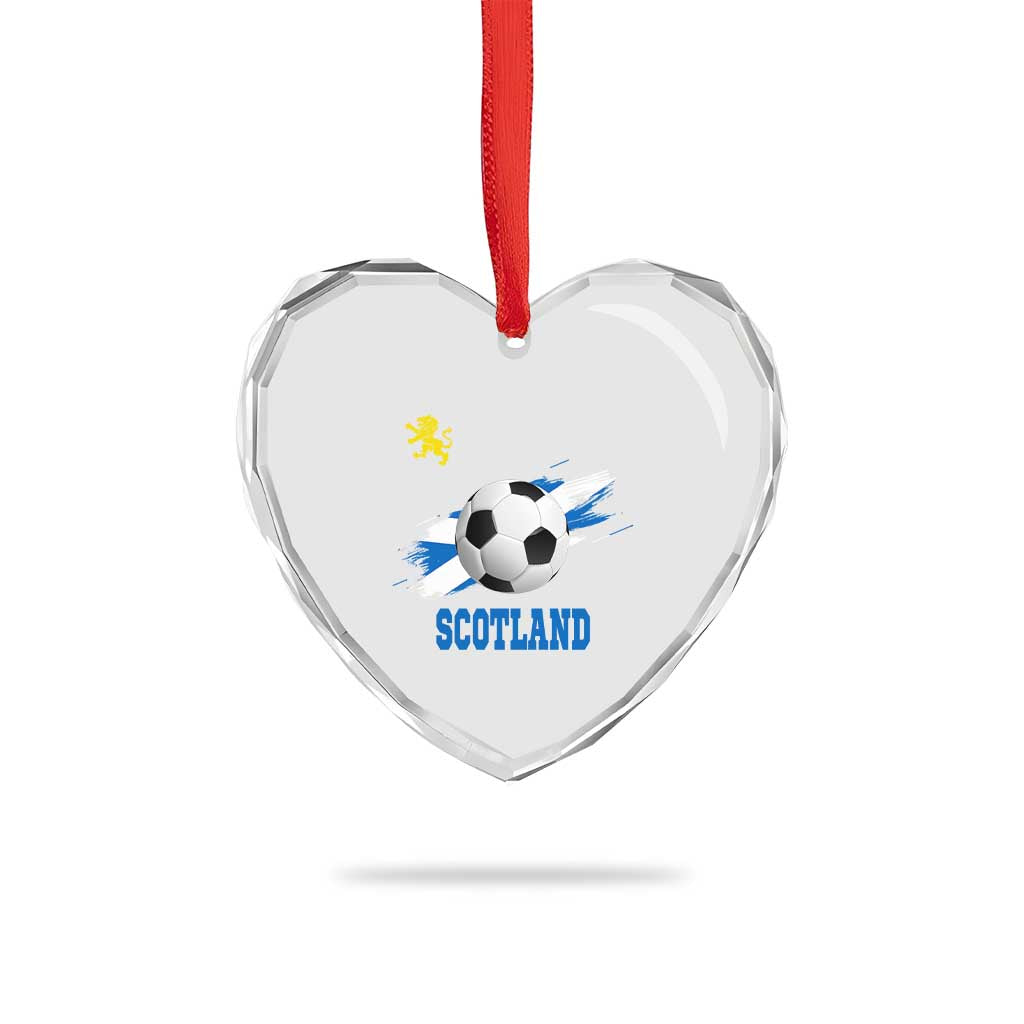 Scotland Soccer Flag Heart Crystal Glass Ornament Scottish Football Fans Pride - Wonder Print Shop