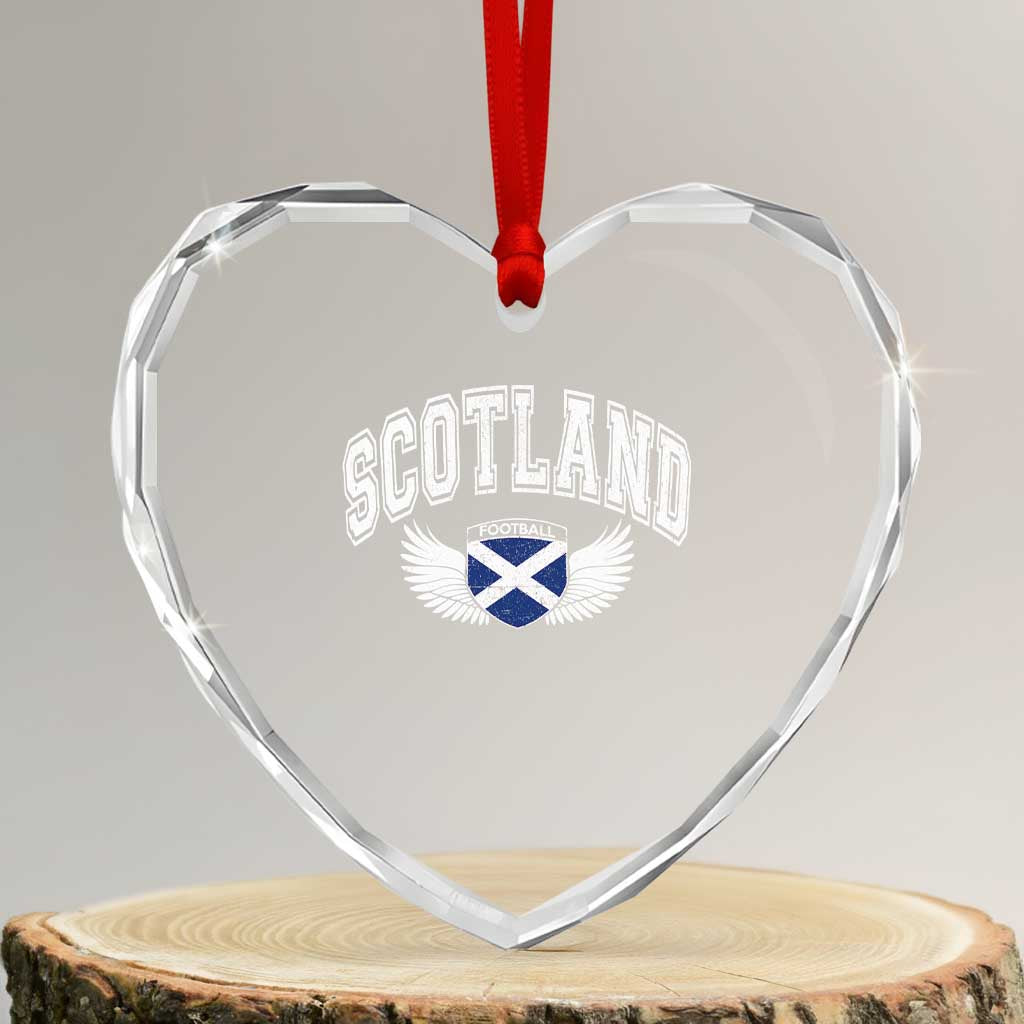 Scotland Soccer Heart Crystal Glass Ornament Retro Vintage Scottish Flag Football Fan
