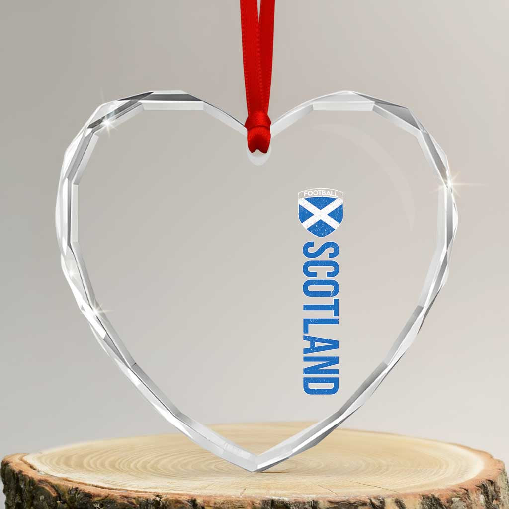 Scotland Soccer Heart Crystal Glass Ornament Vintage SCOT Scottish Flag Graphic Football Fan