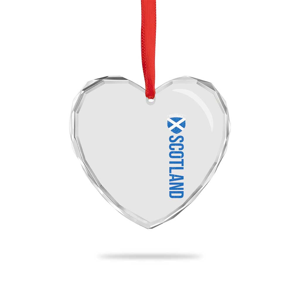Scotland Soccer Heart Crystal Glass Ornament Vintage SCOT Scottish Flag Graphic Football Fan