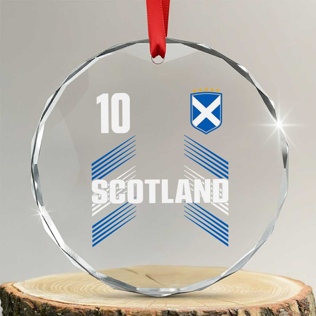 Scotland Soccer Sports Graphic Number 10 Jersey Style Crystal Glass Ornament Proud Scottish Football Fans Game Day Pride