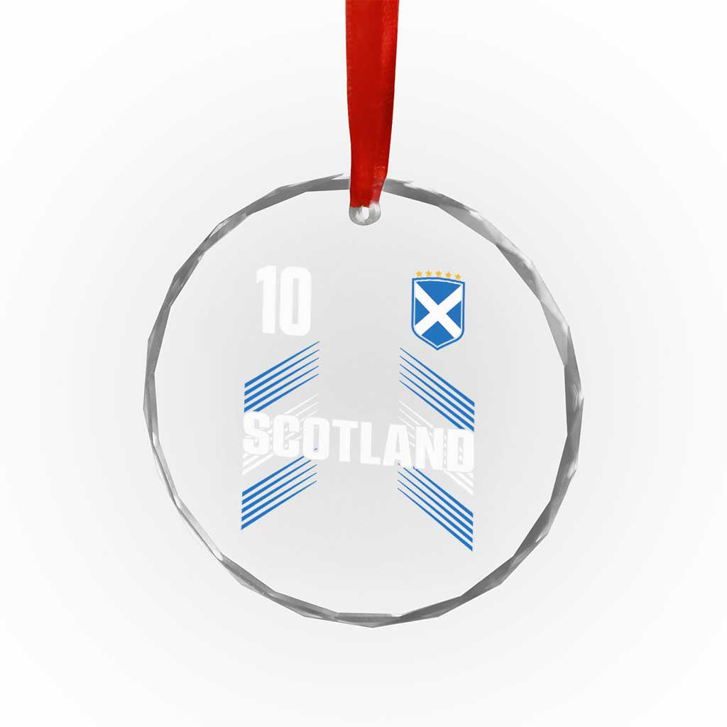 Scotland Soccer Sports Graphic Number 10 Jersey Style Crystal Glass Ornament Proud Scottish Football Fans Game Day Pride