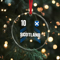 Scotland Soccer Sports Graphic Number 10 Jersey Style Crystal Glass Ornament Proud Scottish Football Fans Game Day Pride