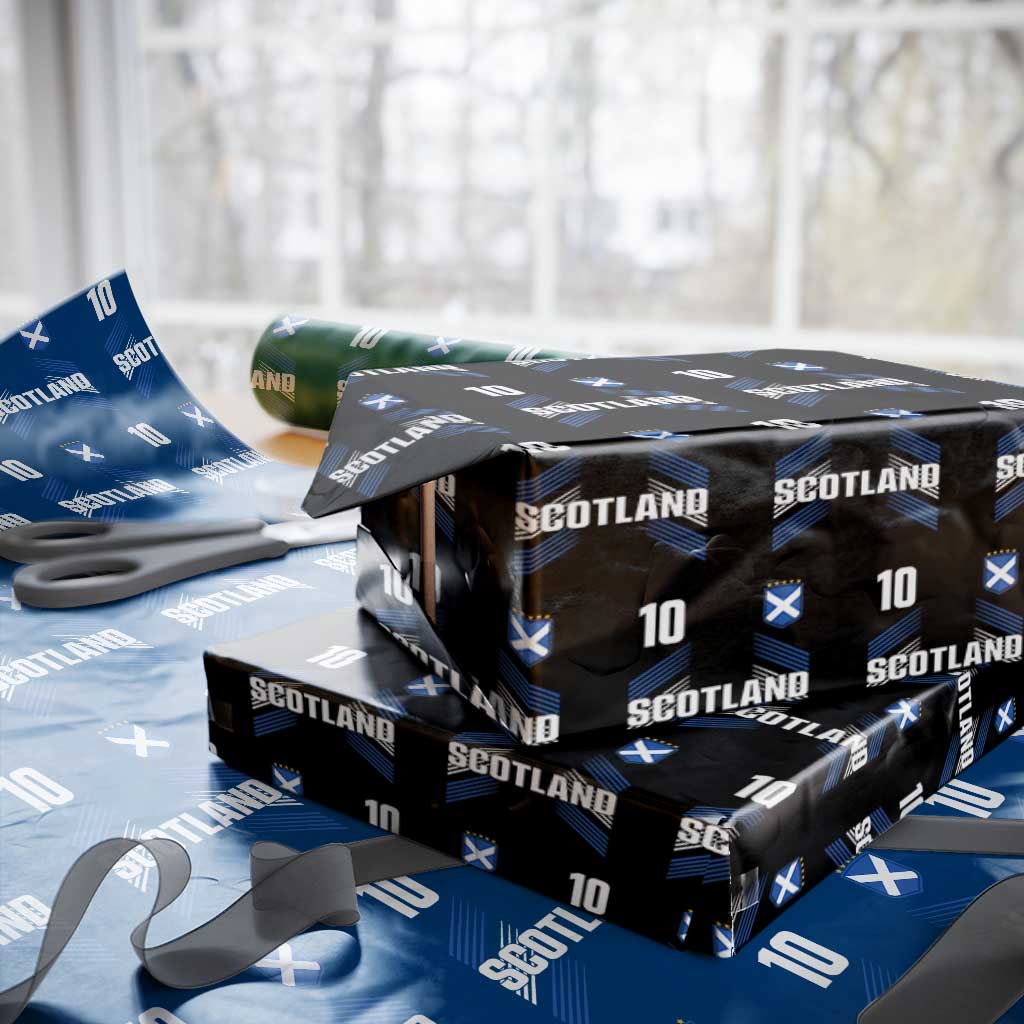 Scotland Soccer Sports Graphic Number 10 Jersey Style Wrapping Paper Roll Proud Scottish Football Fans Game Day Pride