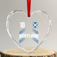 Scotland Soccer Sports Graphic Number 10 Jersey Style Heart Crystal Glass Ornament Proud Scottish Football Fans Game Day Pride