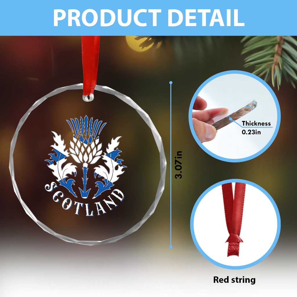 Scotland Thistle Floral Emblem Crystal Glass Ornament Stylized Gothic Heraldry Scottish Heritage Pride