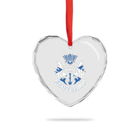 Scotland Thistle Floral Emblem Heart Crystal Glass Ornament Stylized Gothic Heraldry Scottish Heritage Pride