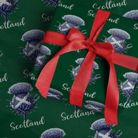 Scotland Thistle Floral Emblem Saltire Flag Wrapping Paper Roll Patriotic Scottish Heritage