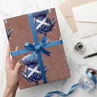 Scotland Thistle Floral Emblem Saltire Flag Wrapping Paper Roll Patriotic Scottish Heritage