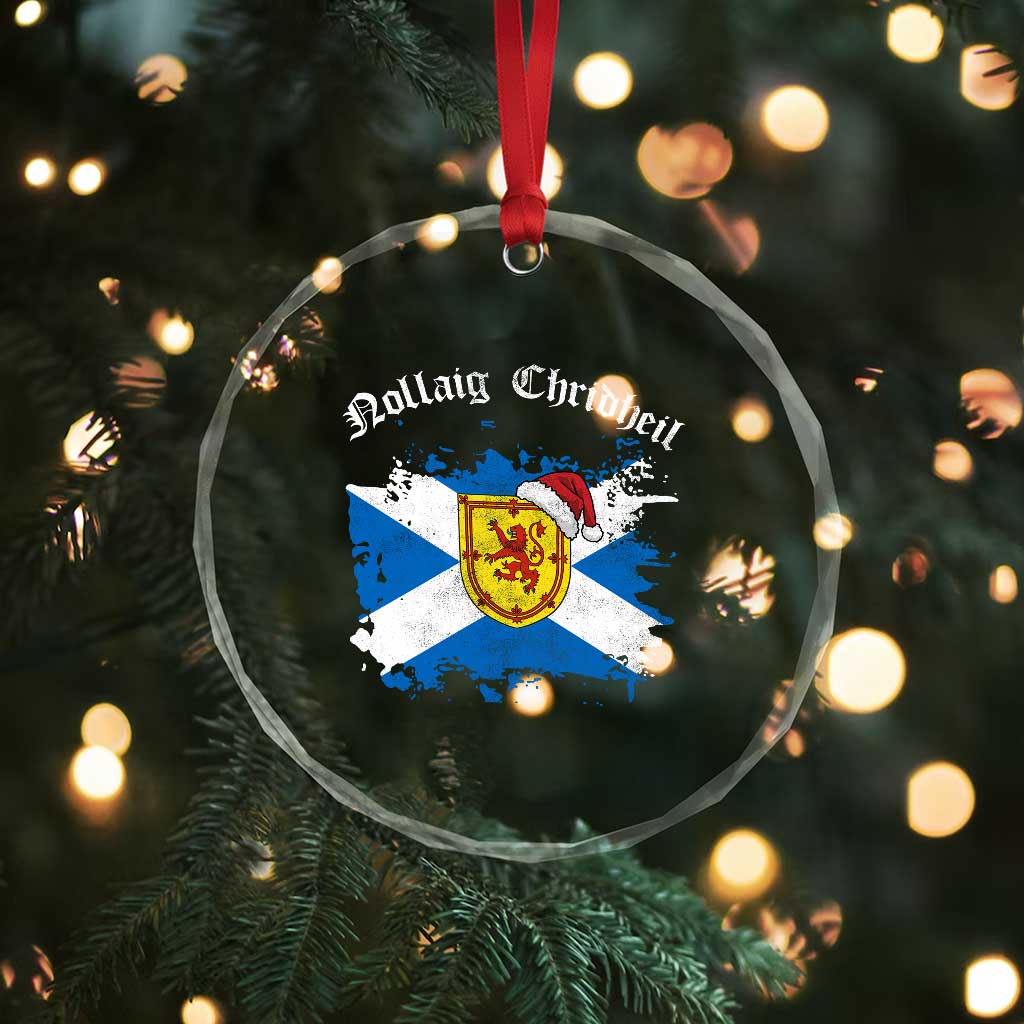 Scottish Christmas Crystal Glass Ornament Nollaig Chridheil Gaelic Xmas Scotland Lion Rampant - Wonder Print Shop