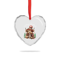 Scottish Christmas Heart Crystal Glass Ornament Nollaig Chridheil Gaelic Xmas Higland Cow - Wonder Print Shop