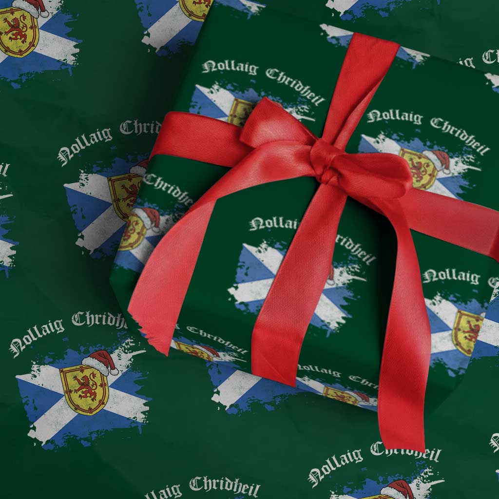 Scottish Christmas Wrapping Paper Roll Nollaig Chridheil Gaelic Xmas Scotland Lion Rampant - Wonder Print Shop