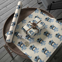 Scottish Girl Messy Bun Hair Saltire Flag Ribbon Bow Wrapping Paper Roll Scotland Pride for Girls Women