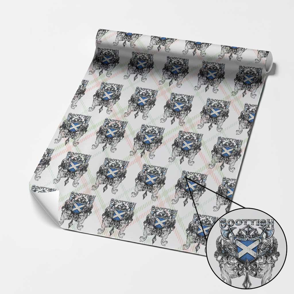 Scottish Heritage Crest Gothic Wrapping Paper Roll Medieval Flag and Sword Celtic Pride - Wonder Print Shop