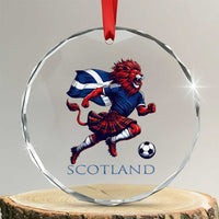 Scottish Lion Football Crystal Glass Ornament Brave Lion in Kilt with Flag Cape Pride - Wonder Print Shop