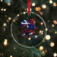 Scottish Lion Football Crystal Glass Ornament Brave Lion in Kilt with Flag Cape Pride - Wonder Print Shop