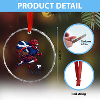 Scottish Lion Football Crystal Glass Ornament Brave Lion in Kilt with Flag Cape Pride - Wonder Print Shop