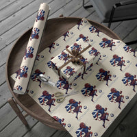 Scottish Lion Football Wrapping Paper Roll Brave Lion in Kilt with Flag Cape Pride - Wonder Print Shop