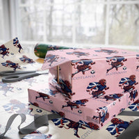 Scottish Lion Football Wrapping Paper Roll Brave Lion in Kilt with Flag Cape Pride - Wonder Print Shop