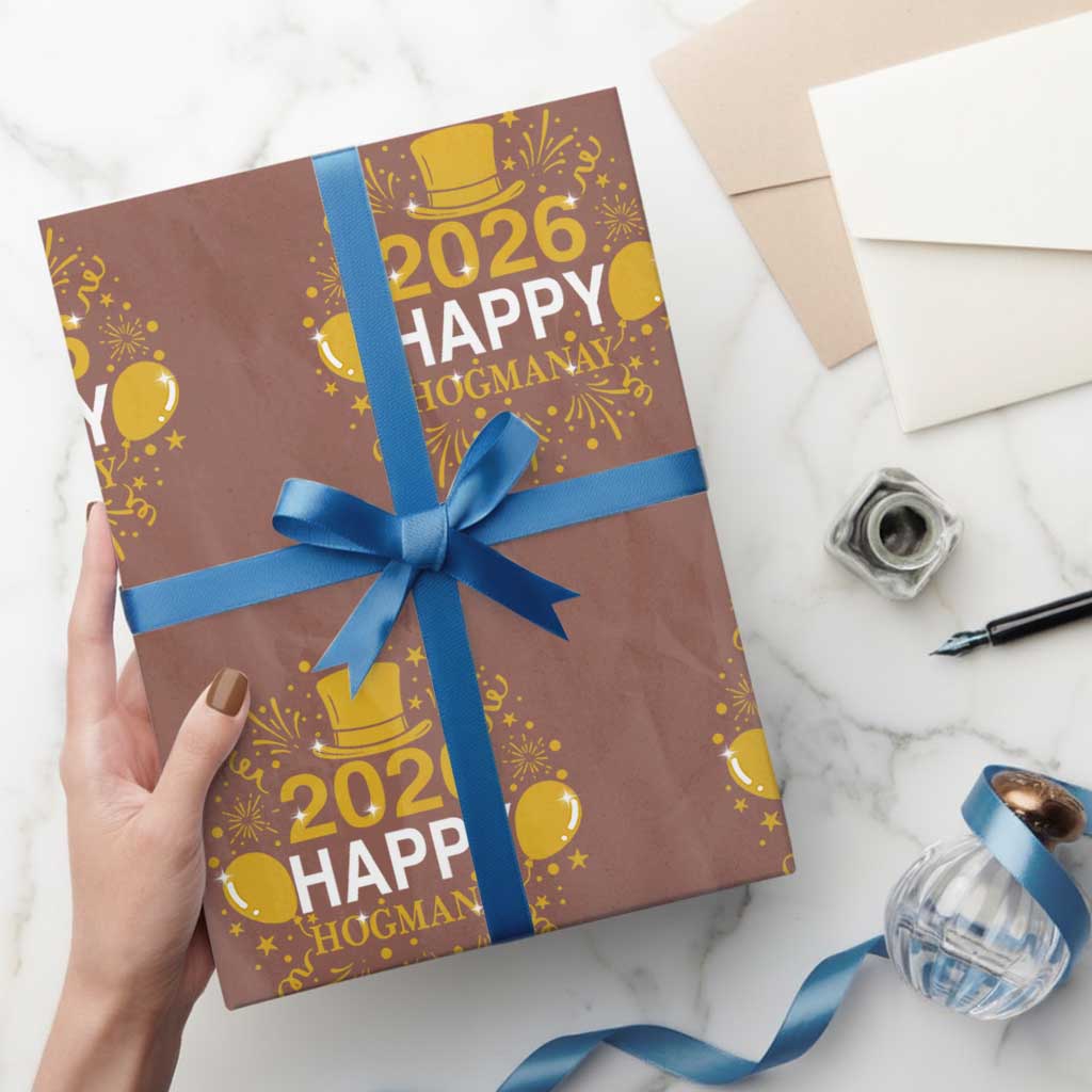 Scottish New Year 2026 Wrapping Paper Roll Happy Hogmanay NYE Party - Wonder Print Shop