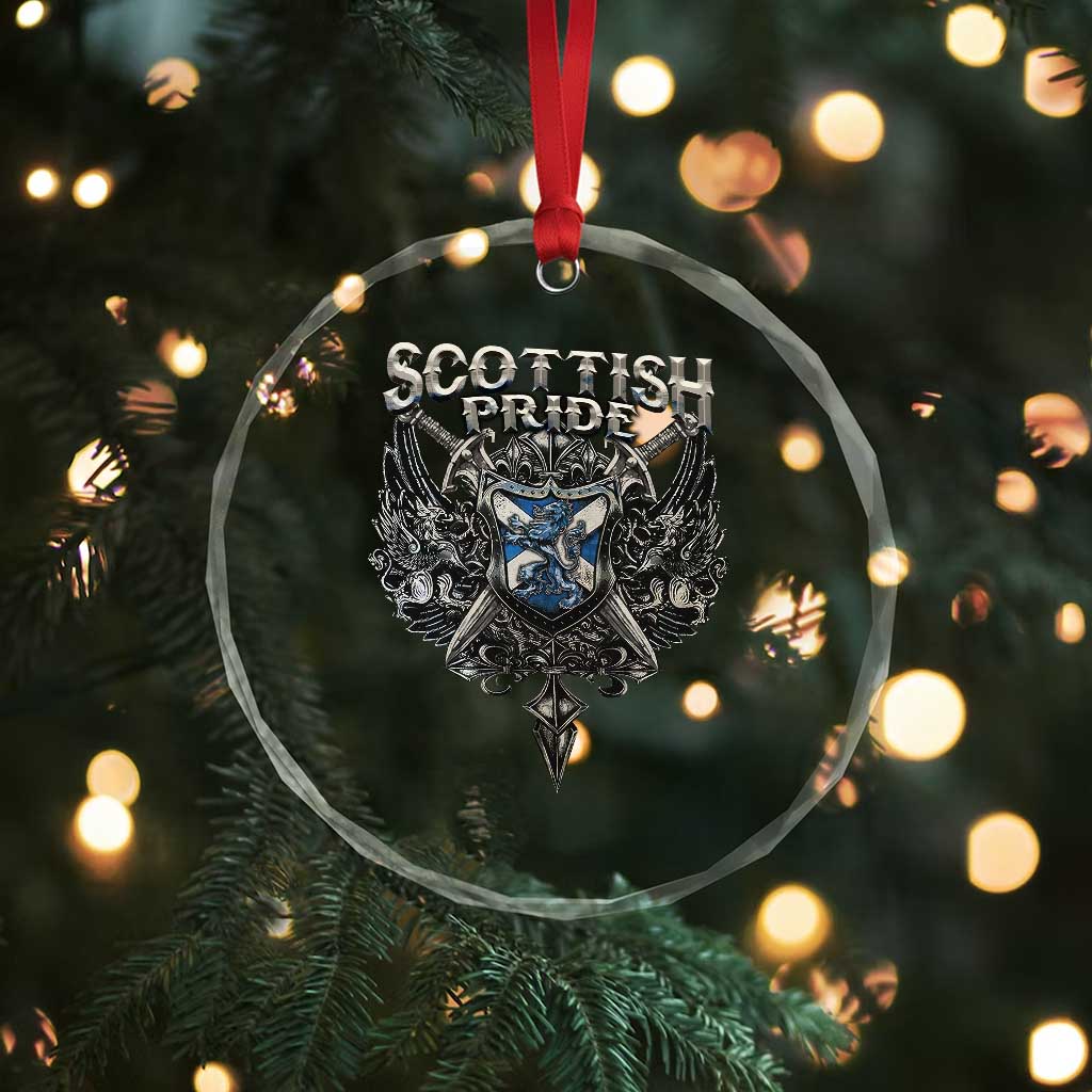 Scottish Pride Celtic Scotland Lion Rampant Crystal Glass Ornament - Wonder Print Shop