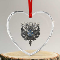 Scottish Pride Celtic Scotland Lion Rampant Heart Crystal Glass Ornament - Wonder Print Shop