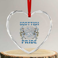 Scottish Pride Heart Crystal Glass Ornament Lion Rampant Unicorns Scottish Flag - Wonder Print Shop