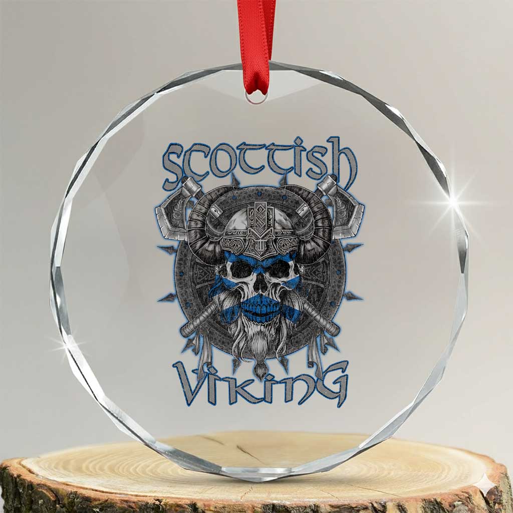Scottish Viking Axes Celtic Knot Crystal Glass Ornament Scottish Flag - Wonder Print Shop