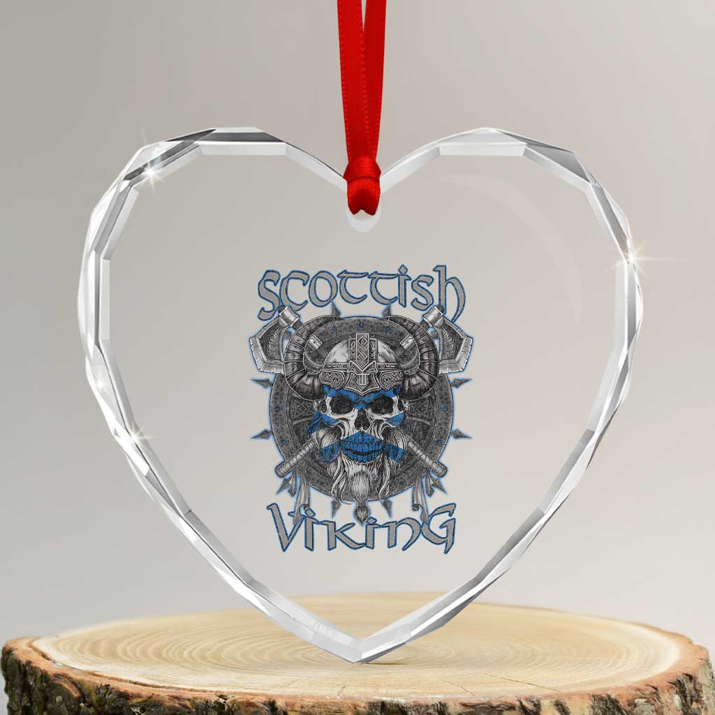 Scottish Viking Axes Celtic Knot Heart Crystal Glass Ornament Scottish Flag - Wonder Print Shop