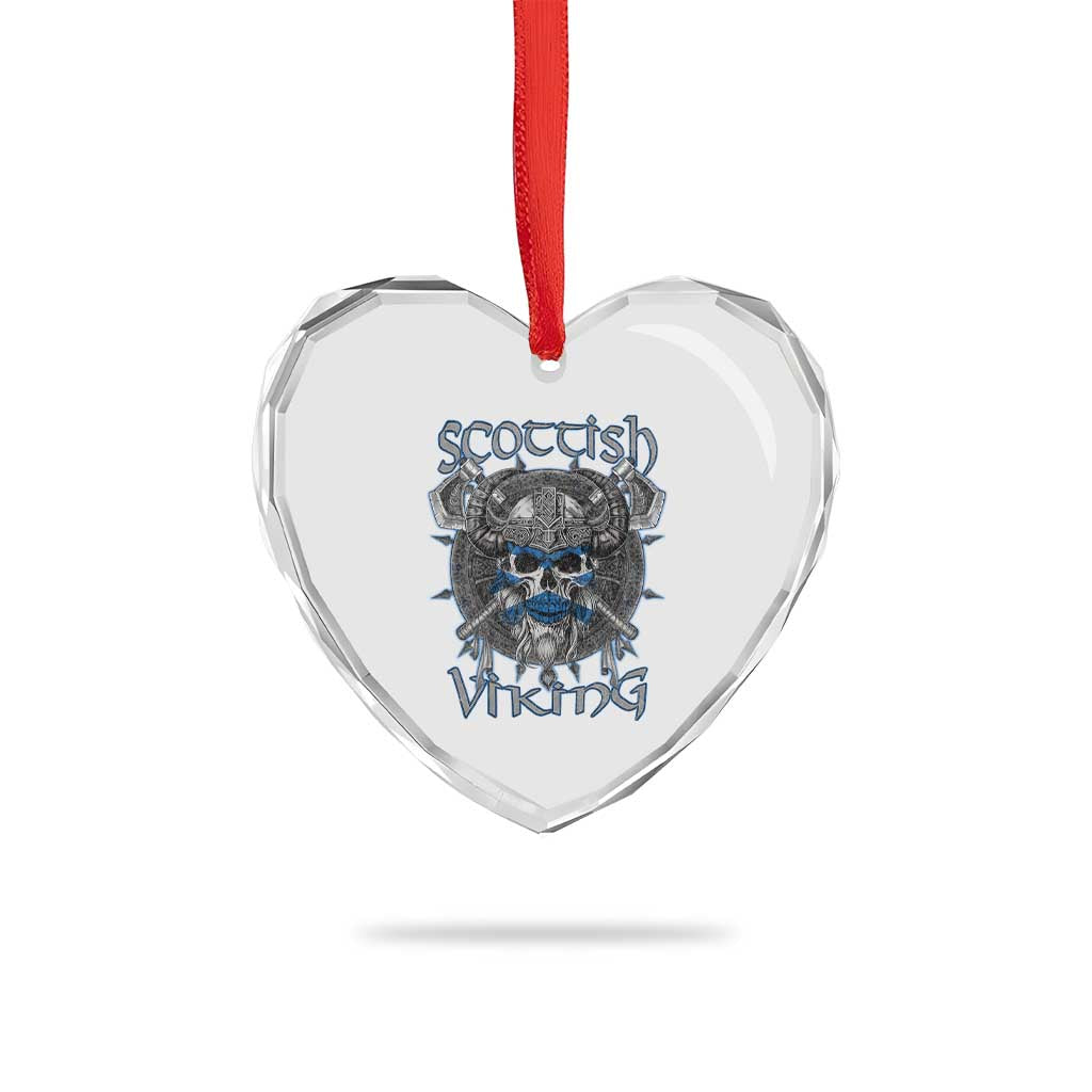 Scottish Viking Axes Celtic Knot Heart Crystal Glass Ornament Scottish Flag - Wonder Print Shop