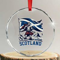 Scottish Warrior Crystal Glass Ornament Brave Highland Hero Scotland Flag - Wonder Print Shop