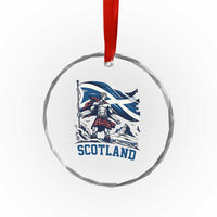 Scottish Warrior Crystal Glass Ornament Brave Highland Hero Scotland Flag - Wonder Print Shop