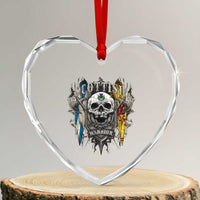 Scottish Warrior Heart Crystal Glass Ornament Vintage Skull Celtic Cross Scottish Lion Rampant Flag - Wonder Print Shop