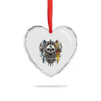 Scottish Warrior Heart Crystal Glass Ornament Vintage Skull Celtic Cross Scottish Lion Rampant Flag - Wonder Print Shop