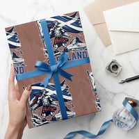 Scottish Warrior Wrapping Paper Roll Brave Highland Hero Scotland Flag - Wonder Print Shop