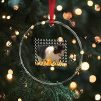 Screaming Cat Meme Crystal Glass Ornament Funny Internet Gen Z Cat Lover
