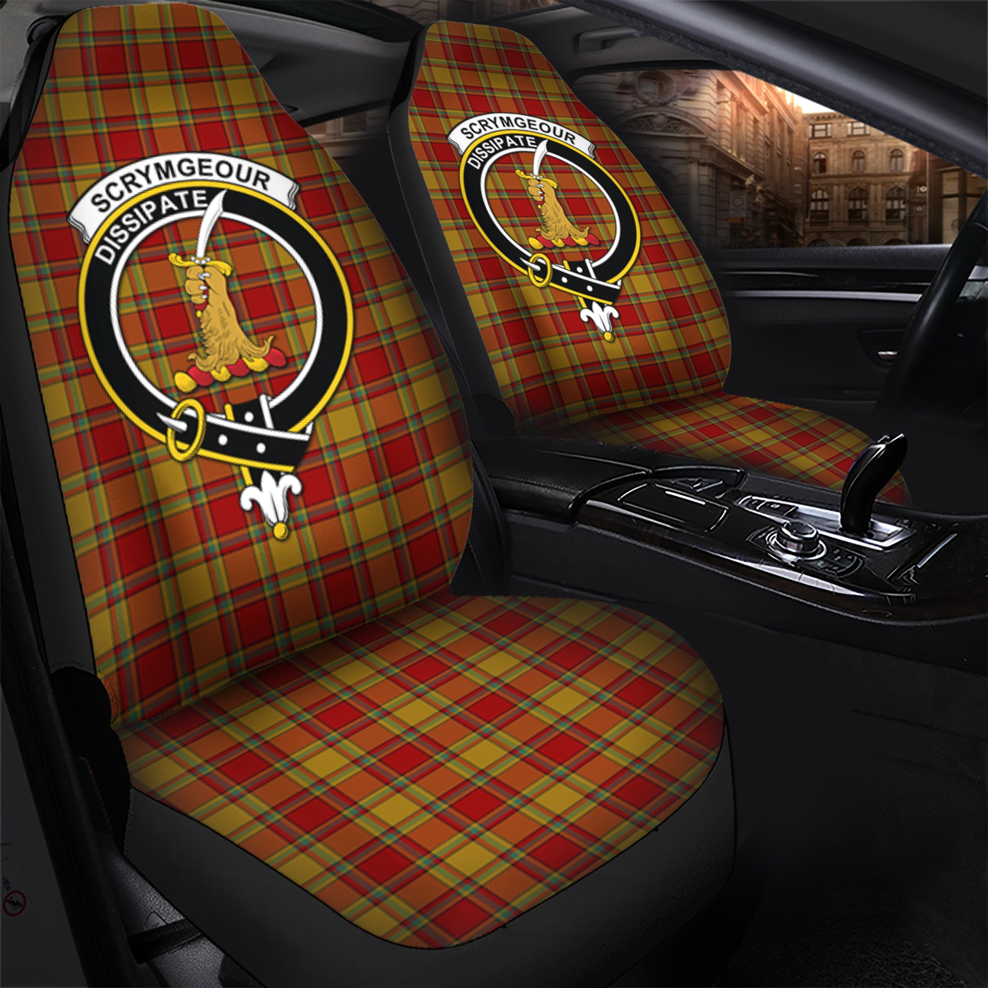Scrymgeour Clan Tartan Car Seat Cover, Family Crest Tartan Seat Cover TS23