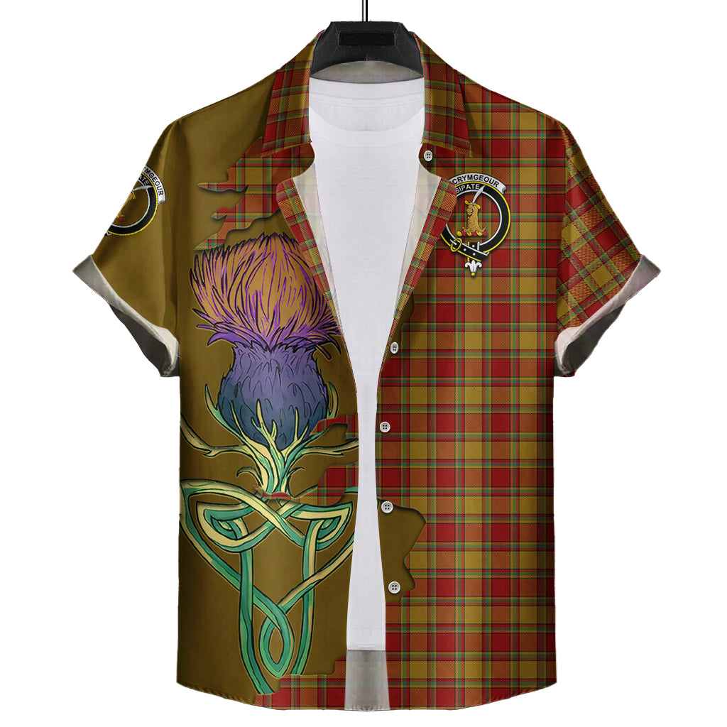 scrymgeour-tartan-plaid-short-sleeve-button-down-shirt-tartan-crest-with-thistle-and-scotland-map-short-sleeve-button-shirt