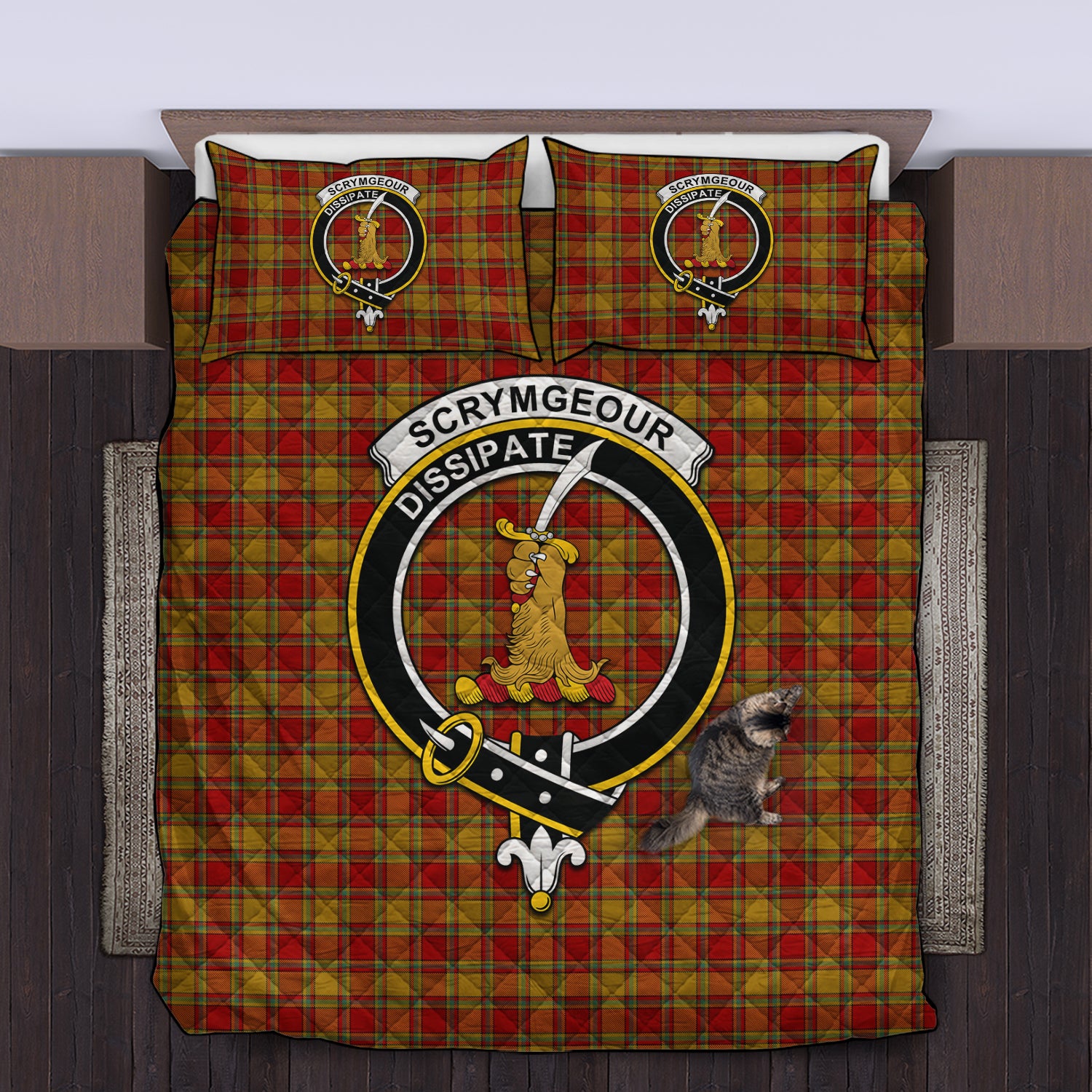 scrymgeour-clan-tartan-quilt-bed-set-family-crest-tartan-quilt-bed-set